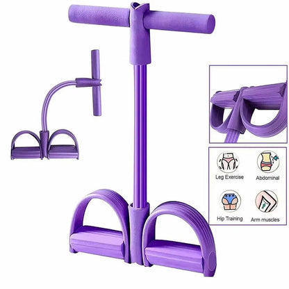 Fitness Resistance Bands-4 Tube Pedal Ankle Puller - Sit up Leg Stretch Rope Exercise Bands , Stretching Workout Fitness Bands