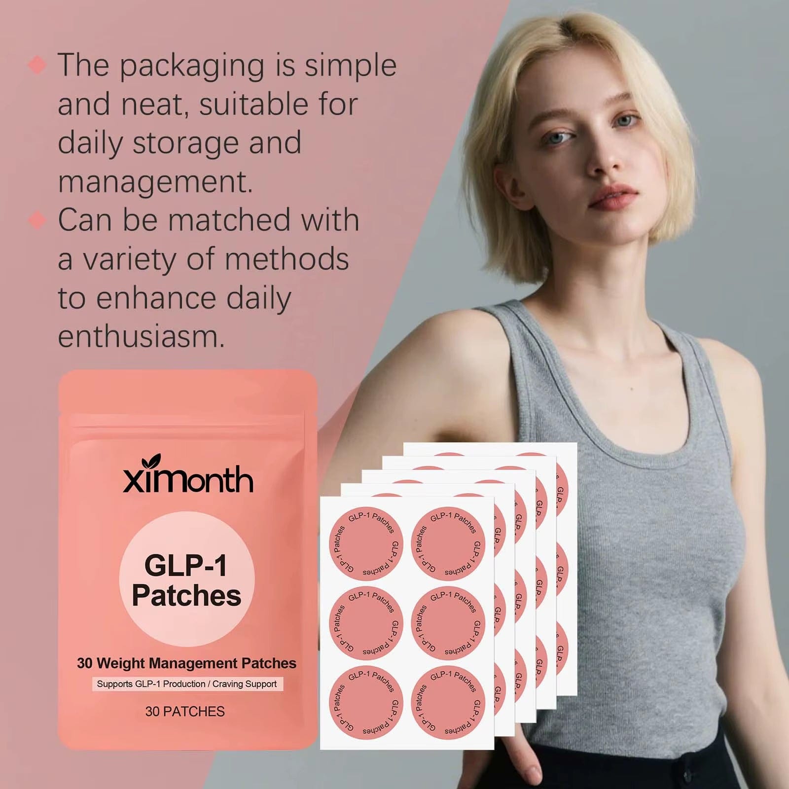 GLP-1 Patches for Body Shaping Fat Burning anti Cellulite Improve Stomach Control Appetite Increase Metabolism Weight Loss Patch
