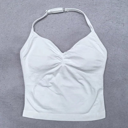 2 Pieces Women Yoga Set Seamless Adjustable Strappy Tank Top Scrunch Sports Shorts Gym Clothes Woman Summer Workout Outfits