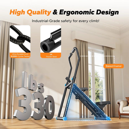 Stair Stepper Exercise Machine, 3 Levels Resistance Adjustable Climber, Compact Foldable Full-Body Workout Stepper Home Cardio Exercise Equipment