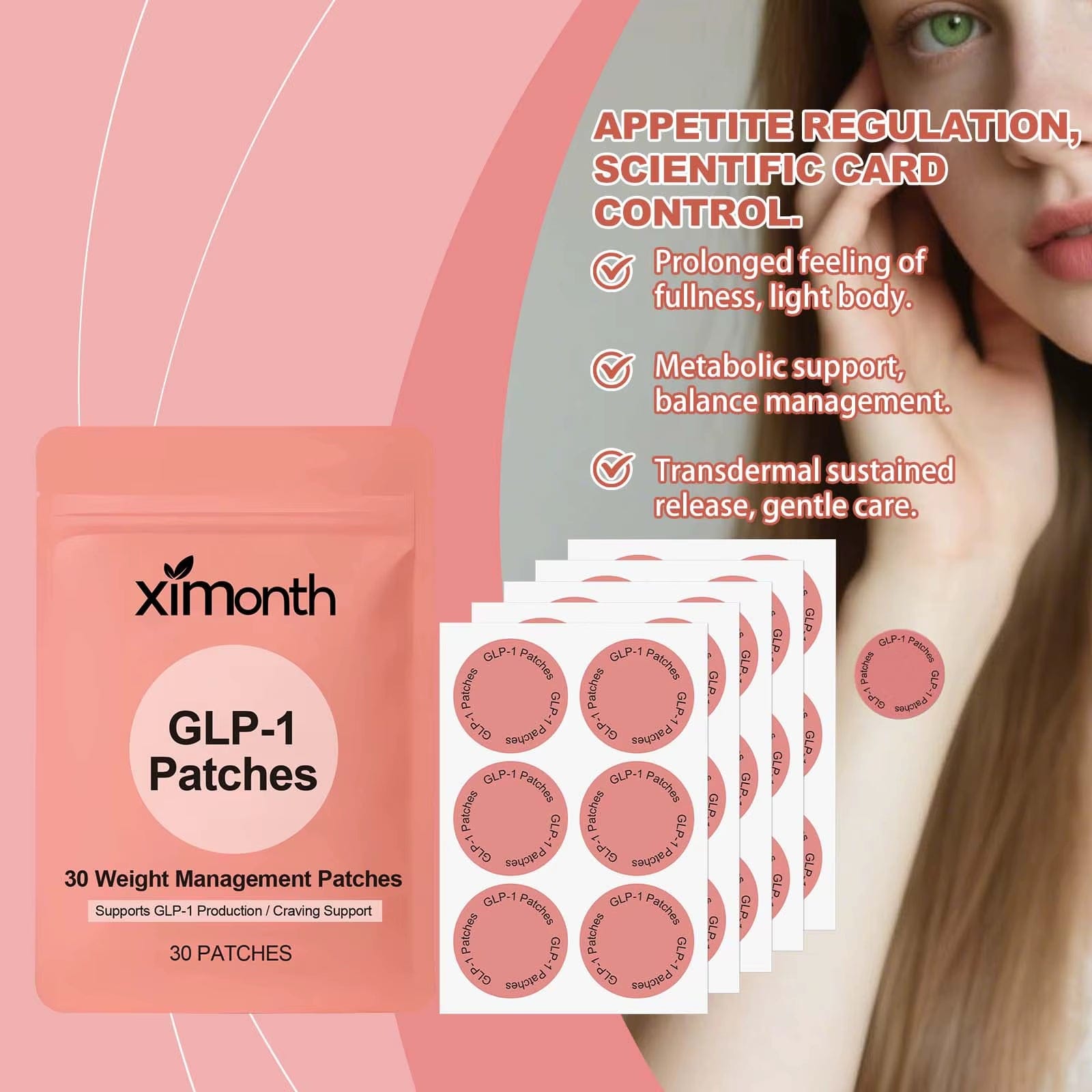 GLP-1 Patches for Body Shaping Fat Burning anti Cellulite Improve Stomach Control Appetite Increase Metabolism Weight Loss Patch