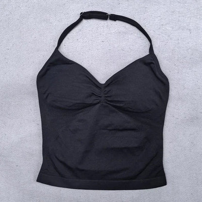 2 Pieces Women Yoga Set Seamless Adjustable Strappy Tank Top Scrunch Sports Shorts Gym Clothes Woman Summer Workout Outfits